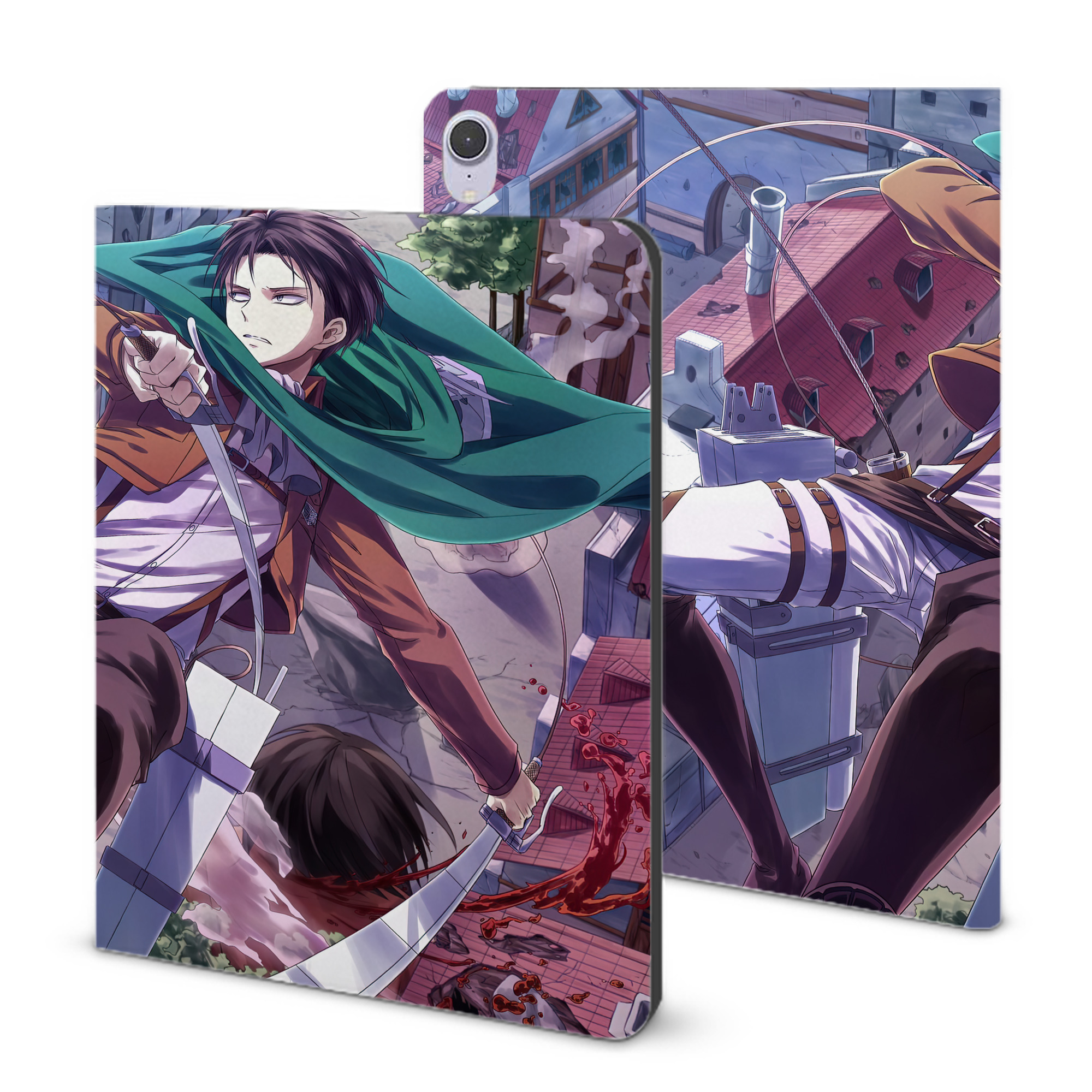 （画像用） 進撃の巨人 Attack on Titan IPad ケース ブック型 PUレザー TPU 耐衝撃 軽量 薄型 ペン収納なし 全面保護 IPad 各モデル対応